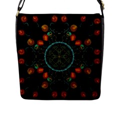 Mandala - 0006 - Floating Free Flap Closure Messenger Bag (l) by WetdryvacsLair