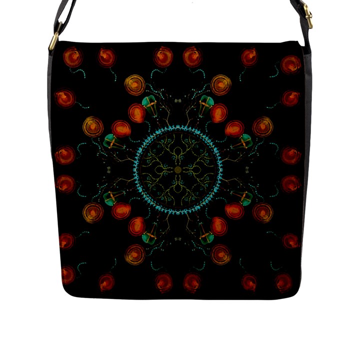 Mandala - 0006 - Floating Free Flap Closure Messenger Bag (L)