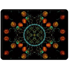 Mandala - 0006 - Floating Free Double Sided Fleece Blanket (large)  by WetdryvacsLair