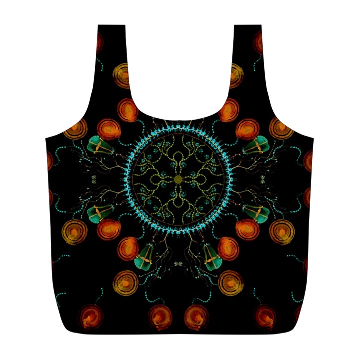 Mandala - 0006 - Floating Free Full Print Recycle Bag (L)