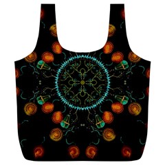 Mandala - 0006 - Floating Free Full Print Recycle Bag (xl) by WetdryvacsLair