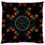 Mandala - 0006 - Floating Free Large Flano Cushion Case (One Side) Front