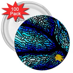 Sea-fans-diving-coral-stained-glass 3  Buttons (100 Pack)  by Sapixe