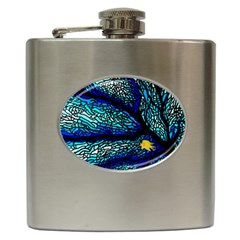 Sea-fans-diving-coral-stained-glass Hip Flask (6 Oz) by Sapixe