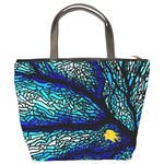 Sea-fans-diving-coral-stained-glass Bucket Bag Back