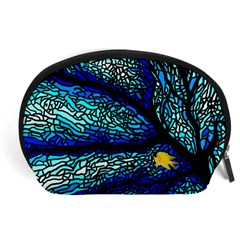 Sea-fans-diving-coral-stained-glass Accessory Pouch (large) by Sapixe