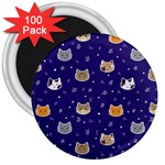 Multi Cats 3  Magnets (100 pack) Front