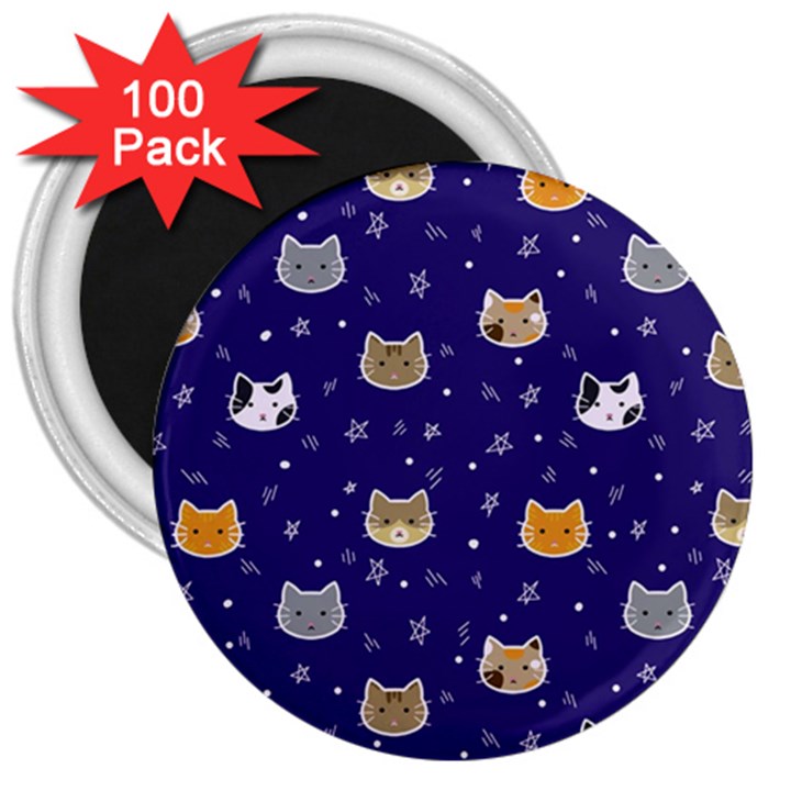 Multi Cats 3  Magnets (100 pack)