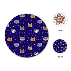 Multi Cats Playing Cards Single Design (round) by CleverGoods