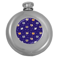 Multi Cats Round Hip Flask (5 Oz) by CleverGoods