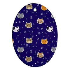 Multi Cats Oval Ornament (two Sides) by CleverGoods