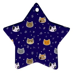 Multi Cats Star Ornament (two Sides) by CleverGoods