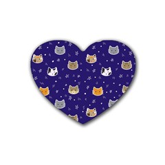 Multi Cats Heart Coaster (4 Pack)  by CleverGoods