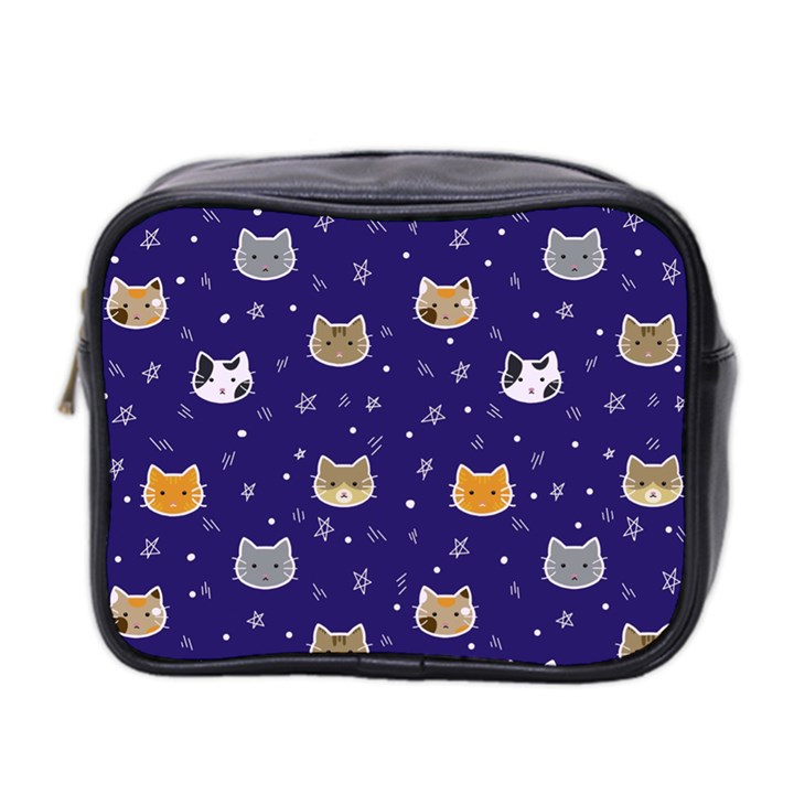 Multi Cats Mini Toiletries Bag (Two Sides)