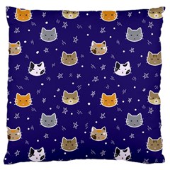 Multi Kitty Large Cushion Case (one Side) by CleverGoods