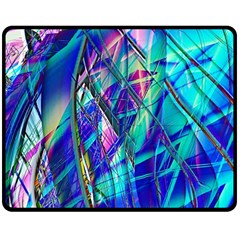 Title Wave, Blue, Crashing, Wave, Natuere, Abstact, File Img 20201219 024243 200 Double Sided Fleece Blanket (medium)  by ScottFreeArt