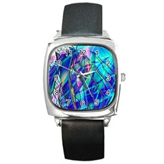 Title Wave, Blue, Crashing, Wave, Natuere, Abstact, File Img 20201219 024243 200 Square Metal Watch by ScottFreeArt