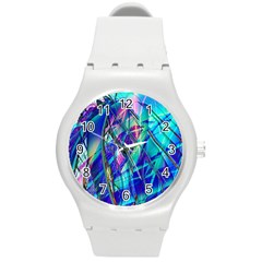 Title Wave, Blue, Crashing, Wave, Natuere, Abstact, File Img 20201219 024243 200 Round Plastic Sport Watch (m) by ScottFreeArt