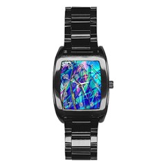 Title Wave, Blue, Crashing, Wave, Natuere, Abstact, File Img 20201219 024243 200 Stainless Steel Barrel Watch by ScottFreeArt