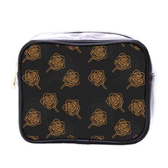 Roses Pattern Black-01 Mini Toiletries Bag (one Side) by brightlightarts