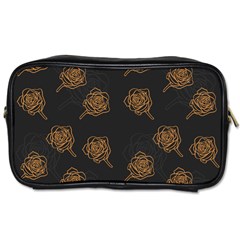 Roses Pattern Black-01 Toiletries Bag (one Side) by brightlightarts