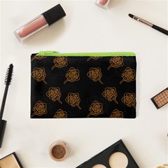 Roses Pattern Black-01 Cosmetic Bag (xs) by brightlightarts