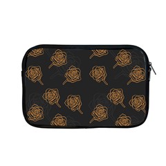 Roses Pattern Black-01 Apple Macbook Pro 13  Zipper Case by brightlightarts