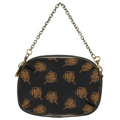 Roses Pattern Black Chain Purse (one Side) by brightlightarts