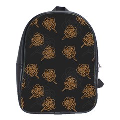 Roses Pattern Black School Bag (large) by brightlightarts