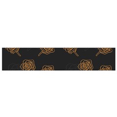 Roses Pattern Black Small Flano Scarf