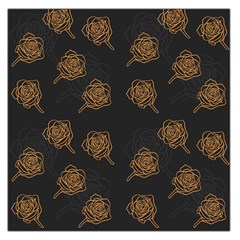 Roses Pattern Black Large Satin Scarf (square) by brightlightarts