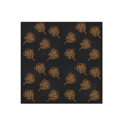 Roses Pattern Black Satin Bandana Scarf by brightlightarts