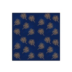 Roses Pattern Blue Color Satin Bandana Scarf by brightlightarts