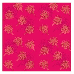 Roses Pattern Pink Color Large Satin Scarf (square) by brightlightarts