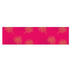 Roses Pattern Pink Color Satin Scarf (oblong) by brightlightarts