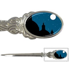 Silhouette Night Scene Cityscape Illustration Letter Opener