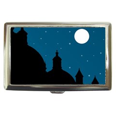 Silhouette Night Scene Cityscape Illustration Cigarette Money Case by dflcprintsclothing