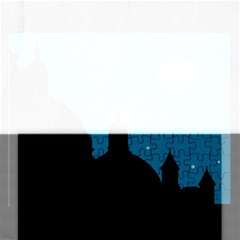 Silhouette Night Scene Cityscape Illustration Rectangular Jigsaw Puzzl by dflcprintsclothing