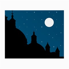 Silhouette Night Scene Cityscape Illustration Small Glasses Cloth