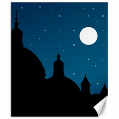 Silhouette Night Scene Cityscape Illustration Canvas 20  X 24  by dflcprintsclothing