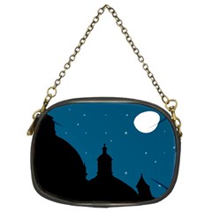 Silhouette Night Scene Cityscape Illustration Chain Purse (two Sides) by dflcprintsclothing