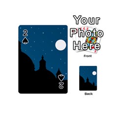 Silhouette Night Scene Cityscape Illustration Playing Cards 54 Designs (mini) by dflcprintsclothing