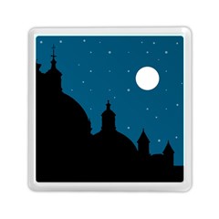 Silhouette Night Scene Cityscape Illustration Memory Card Reader (square) by dflcprintsclothing