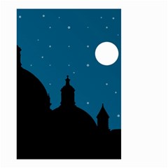 Silhouette Night Scene Cityscape Illustration Small Garden Flag (two Sides) by dflcprintsclothing