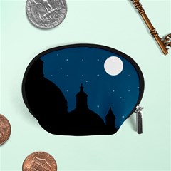 Silhouette Night Scene Cityscape Illustration Accessory Pouch (small) by dflcprintsclothing