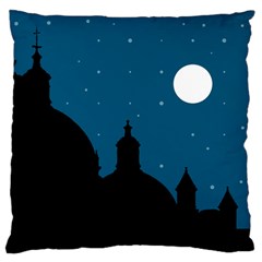 Silhouette Night Scene Cityscape Illustration Standard Flano Cushion Case (two Sides)