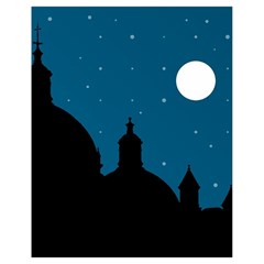 Silhouette Night Scene Cityscape Illustration Drawstring Bag (small)