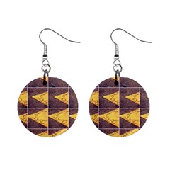 Yellow, Traffic, Cone, Arrow, Cracks, Asphalt  Mini Button Earrings by ScottFreeArt