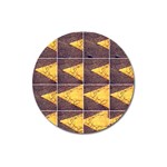 YELLOW, Traffic, cone, arrow, cracks, asphalt  Magnet 3  (Round) Front