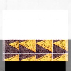 Yellow, Traffic, Cone, Arrow, Cracks, Asphalt  Rectangular Jigsaw Puzzl by ScottFreeArt